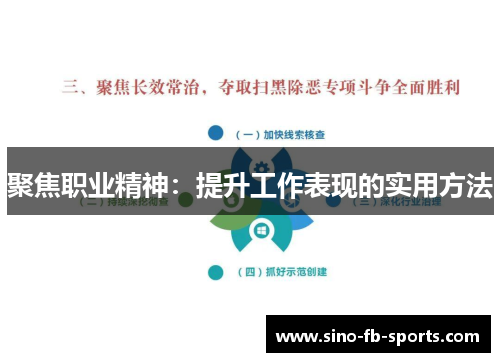 聚焦职业精神:提升工作表现的实用方法 聚焦职业精神:提升工作表现的实用方法